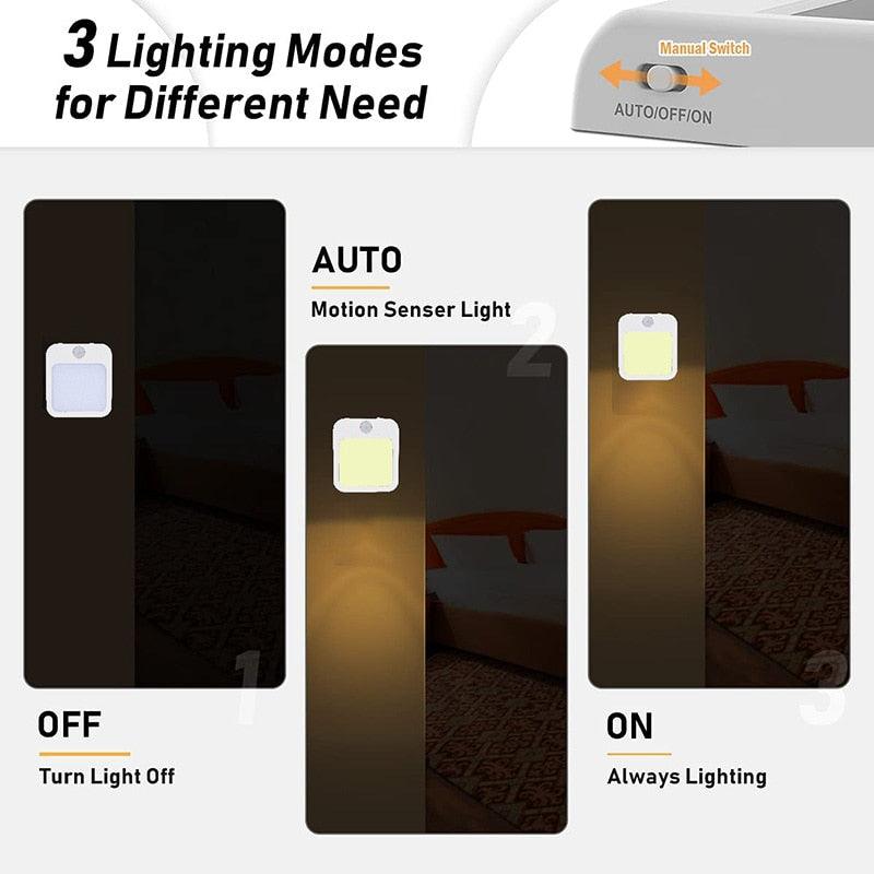 Night Light Motion Sensor With LED Light Plug - Golden Aura